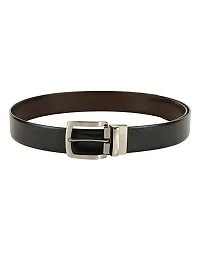 ZEVORA Men Reversible Leather Belt with Auto Turning Buckle (Black  Brown) F-thumb3