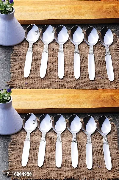 ZEVORA Stainless Steel Dinner Spoon Set of 12 Pcs. (16 cm)