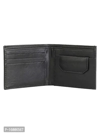 ZEVORA Men's and Women's Leather Card Holder Coin Wallet (Black)-thumb0