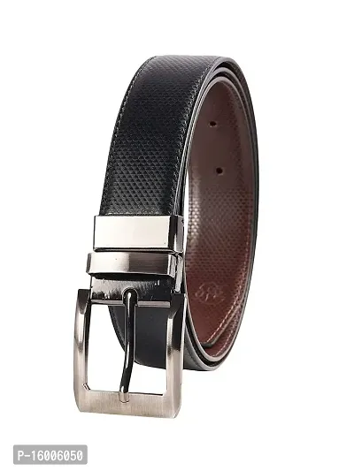 ZEVORA Reversible Leather Formal Black/Brown Belt For Men (Color-Black/Brown) F