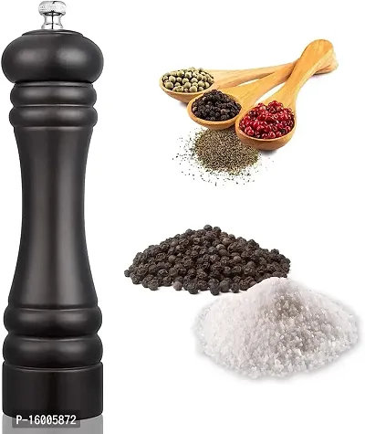 Avmart Traditional Wooden Salt  Pepper Grinder, Pepper Crusher, Mixer, Mill, Manual Shaker, Spice Storage Ceramic Crusher, Mill with Adjustable Coarseness Best Kitchen Tools 8inch (Brown)-thumb5