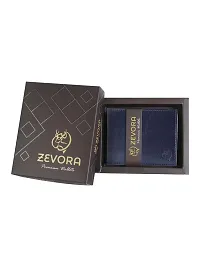 ZEVORA 8 Slot Leather Credit Debit Card Holder Wallet Coin Purse with for Men  Women (9 X 12 cm Blue)-thumb1