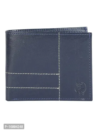 AVMART Indian Blue Leather Men's Wallet (Blue 19)-thumb0