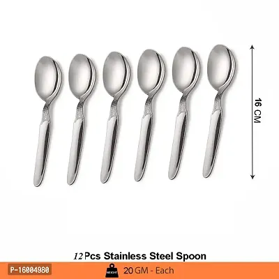 ZEVORA Stainless Steel Dinner Spoon Set of 12 Pcs. (16 cm)-thumb5