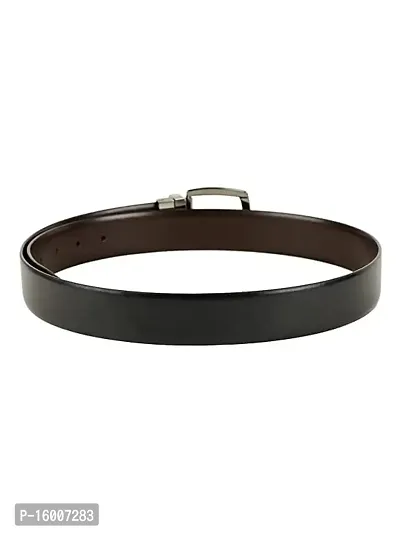 ZEVORA Men Reversible Leather Belt with Auto Turning Buckle (Black  Brown) F-thumb3