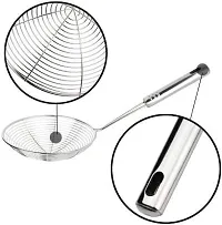 AVMART Heavy Duty Professional Standard Stainless Steel Deep Fry Strainer/Fryer/Rice Pasta Strainer Multipurpose, 30 cm-thumb1