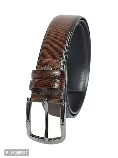 ZEVORA finest grain heavy buckle Men Belt leather formal(Brown color)-2a FLEX