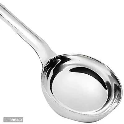 ZEVORA Pack of 2 Stainless Steel Deep Ladle | Soup/Milk Ladle/Karchi | Cooking and Serving Spoon for Kitchen 28 cm-thumb5