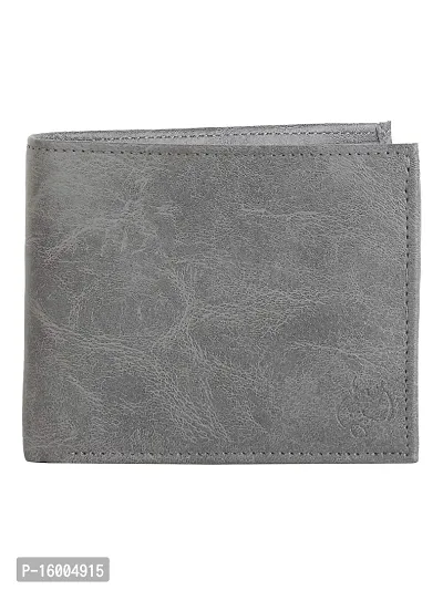 AVMART Indian Grey Leather Men's Wallet (Grey 03)-thumb0