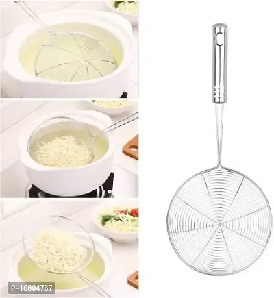 AVMART Heavy Duty Professional Standard Stainless Steel Deep Fry Strainer/Fryer/Rice Pasta Strainer Multipurpose, 30 cm-thumb4