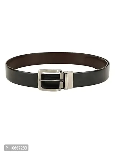 ZEVORA Men Reversible Leather Belt with Auto Turning Buckle (Black  Brown) F-thumb2