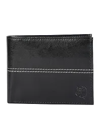 ZEVORA 8 Slot Stitch Leather Credit Debit Card Holder Wallet Coin Purse with for Men  Women (9 X 12 cm Black)-thumb3