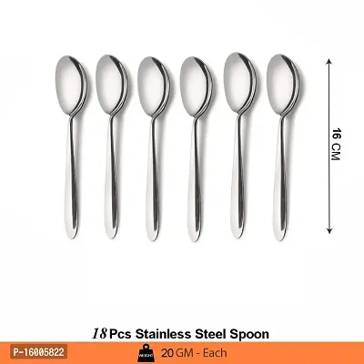 ZEVORA Premium Stainless Steel Cutlery Holder Stand Set- Set of 18 Spoons with Cutlery Holder Stand (Sigma)-thumb3