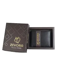 ZEVORA Men's and Women's Leather Card Holder Coin Wallet (Black)-thumb4