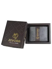 ZEVORA 11 Slot Leather Credit Debit Card Holder Wallet Coin Purse with for Men  Women (9 X 12 cm Grey)-thumb1