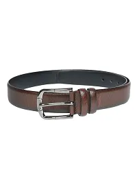 ZEVORA Dual color finest grain heavy buckle Men Belt leather formal(Brown color)-2a-thumb3