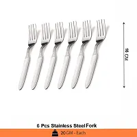 ZEVORA Stainless Steel Forks for Dining Table, Fork Set, 16 cm Length, Set of 6-thumb2