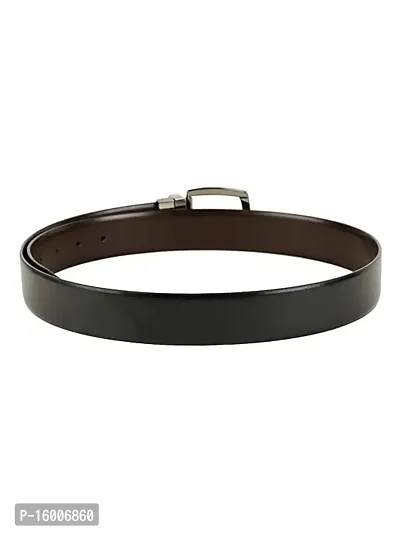 ZEVORA Men Reversible Leather Belt with Auto Turning Buckle (Black  Brown) F-thumb5