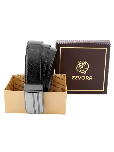 ZEVORA Men Reversible Leather Belt