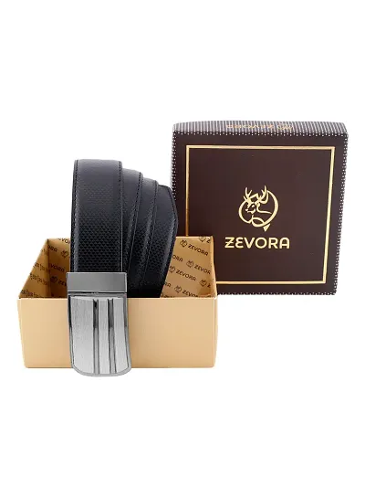 ZEVORA Men Reversible Leather Belt