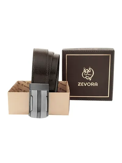 ZEVORA Men Reversible Leather Belt