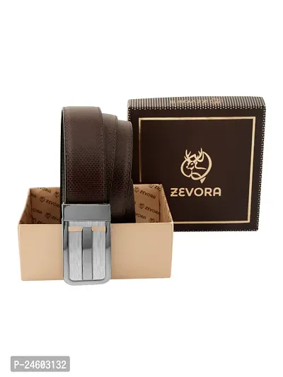 ZEVORA Men Reversible  Leather Belt