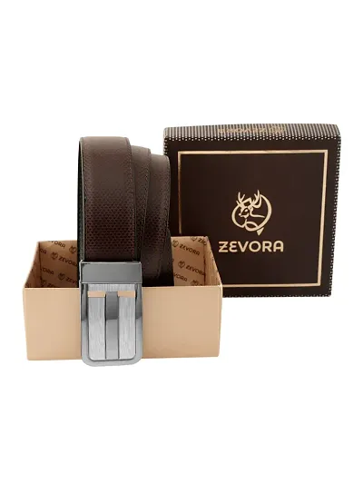 ZEVORA Men Reversible Leather Belt