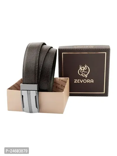 ZEVORA Men Reversible  Leather Belt