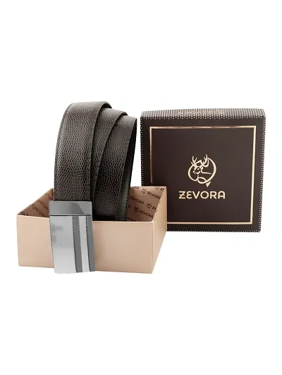 ZEVORA Men Reversible Leather Belt