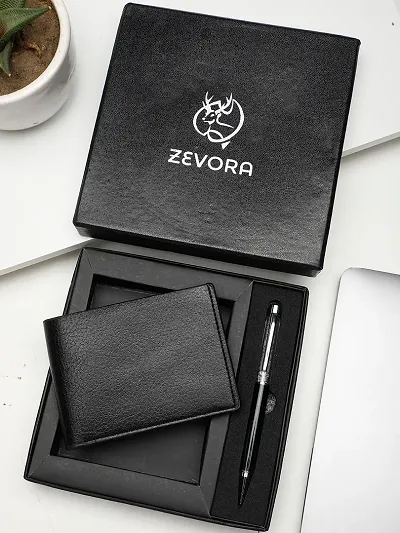 Zevora Mens Gift Combo Of Wallet Pen(Pack Of 2)