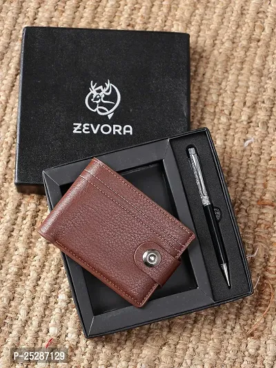 Zevora Mens Gift Combo Of Wallet  Pen(Pack Of 2)