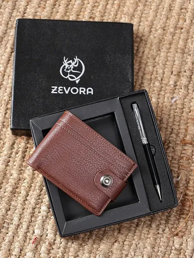 Zevora Mens Gift Combo Of Wallet Pen(Pack Of 2)