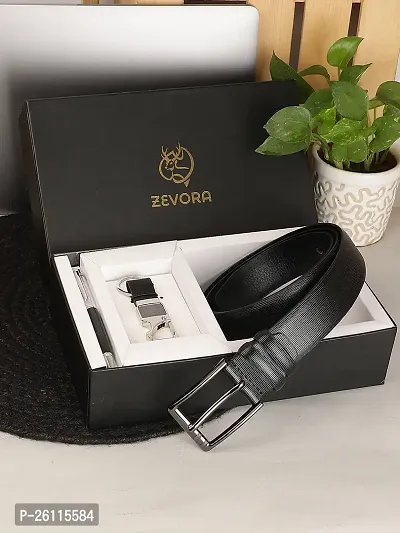 Zevora Men Belt,  Pen,  , Keyring Gift Combo(Pack Of 3)-thumb0