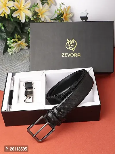 Zevora Men Belt,  Pen,  , Keyring Gift Combo(Pack Of 3)-thumb0