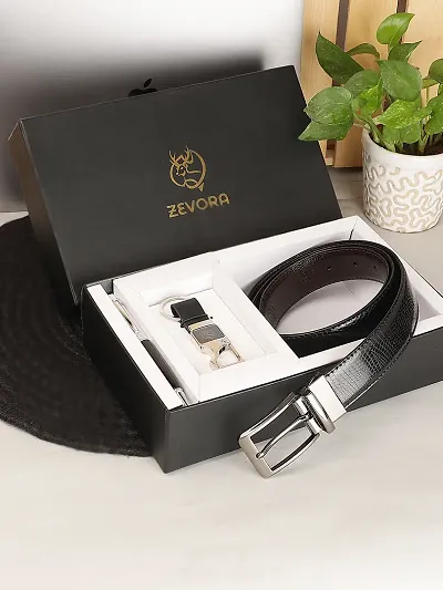 Zevora Men Belt,  Pen,  , Keyring Gift Combo(Pack Of 3)