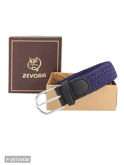 ZEVORA Stretchable Braided Woven Fabric Belt for Men and Women, Fits on upto 40 inch waist size