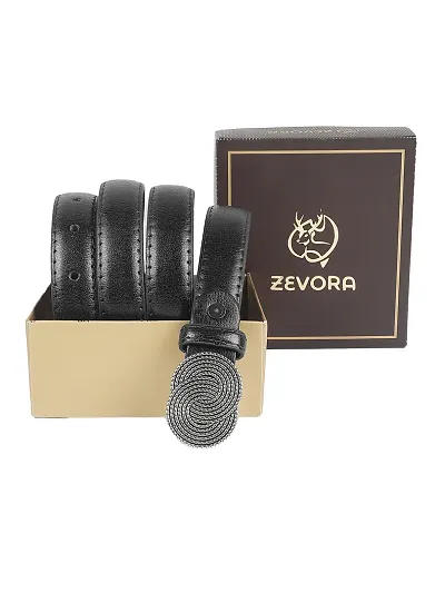 ZEVORA Women Leather Formal Belt