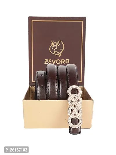 ZEVORA Women Leather Formal Belt