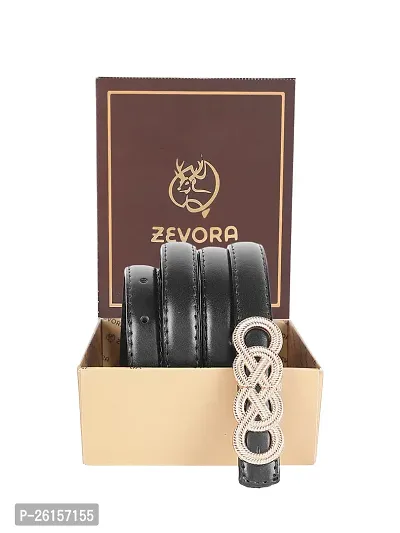 ZEVORA Women Leather Formal Belt