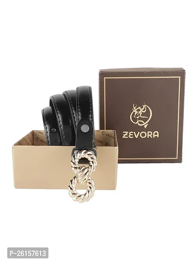 ZEVORA Women Leather Formal Belt-thumb0