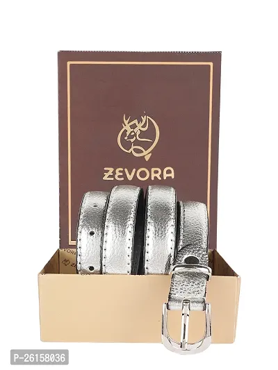 ZEVORA Women Leather Formal Belt-thumb0