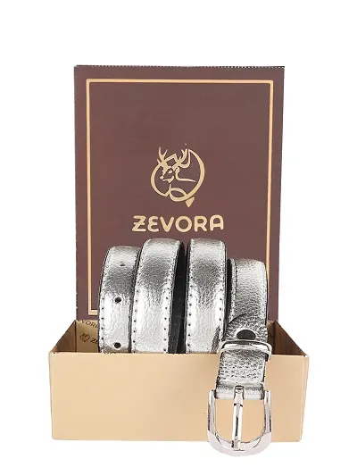 ZEVORA Women Leather Formal Belt