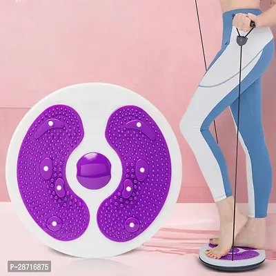 Waist Slimming Balance Rotating Disc Multi-Functional Twist Board Exercise with Massage Foot Sole- Home Fitness Gym Equipment (purple)-thumb0