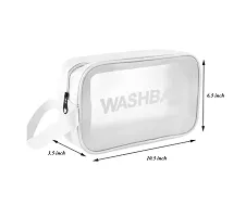 Water-Resistance Toiletries Cosmetics Makeup Storage Organizer Bag (White Small)-thumb4