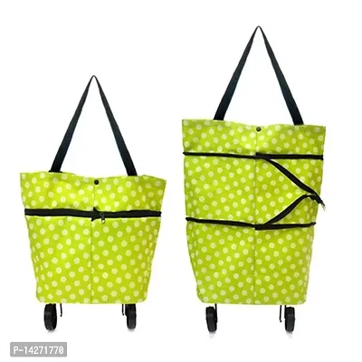 Foldable Shopping Trolley Bag with Wheels Folding Travel Luggage Bag/Vegetable Grocery Shopping Trolley Carry Bag (Multi Color)