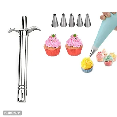 Stainless Steel Gas Lighter  6 Pcs Stainless Steel Reusable Washable Cake Nozzle Silicone Icing Piping Cream Pastry Making Bag.2 Pcs