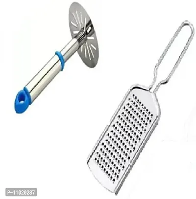 Combo of 2 Pieces, Stainless Steel Potato Vegetable Pav Bhaji Small Masher with Cheese Grater. S1