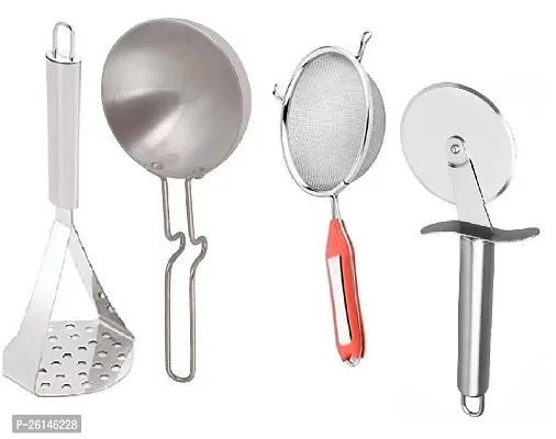 Ss Masher-Silver Tadka Pan-Soup-Ss Pizza Cutterstainless Steel Pressers And Mashers-thumb0