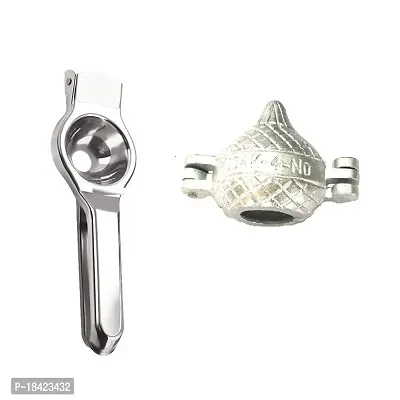 Stainless Steel Lemon Squeezer With Aluminium Modak Mould.2 Pcs