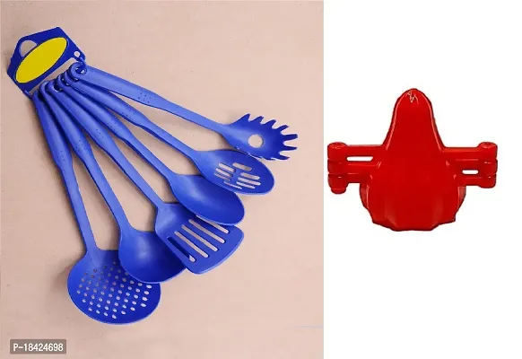 Heat-Resistant Nylon Nonstick Spoon Spatula Turner Scoop Kitchen Cooking Utensil Tools Set 6 Pcs Blue  Plastic Modak Mould Sancha Maker (Multicolour).2 Pcs S1